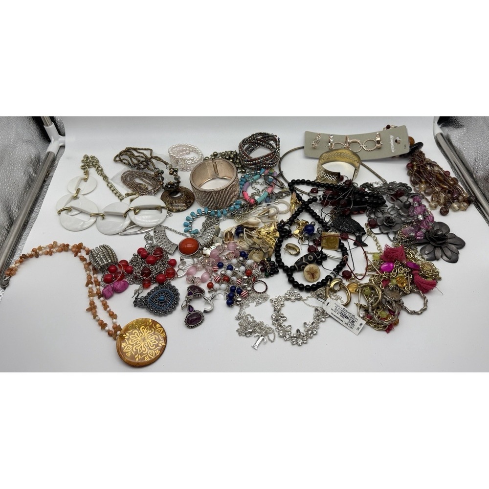 Junk Drawer Costume Jewelry Lot Estate Wearable Repair Craft 2 Pounds 10.5 Oz